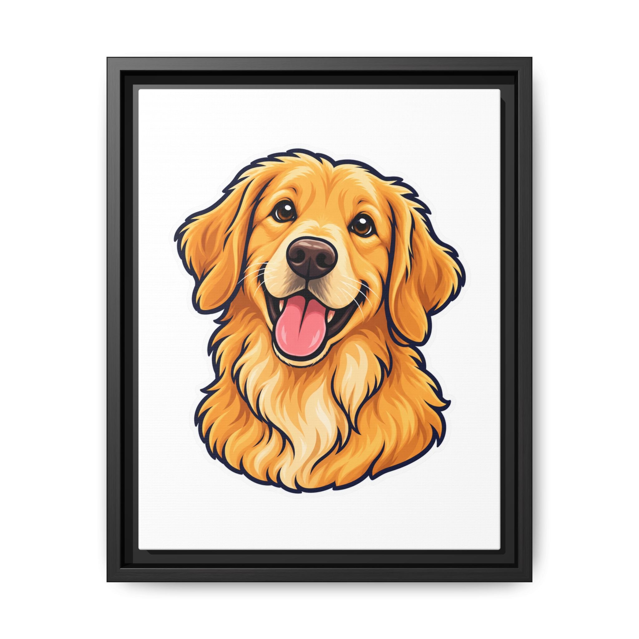 Custom Pet Portrait Canvas - Framed Wall Art of Your Dog from Photo, Ready to Hang