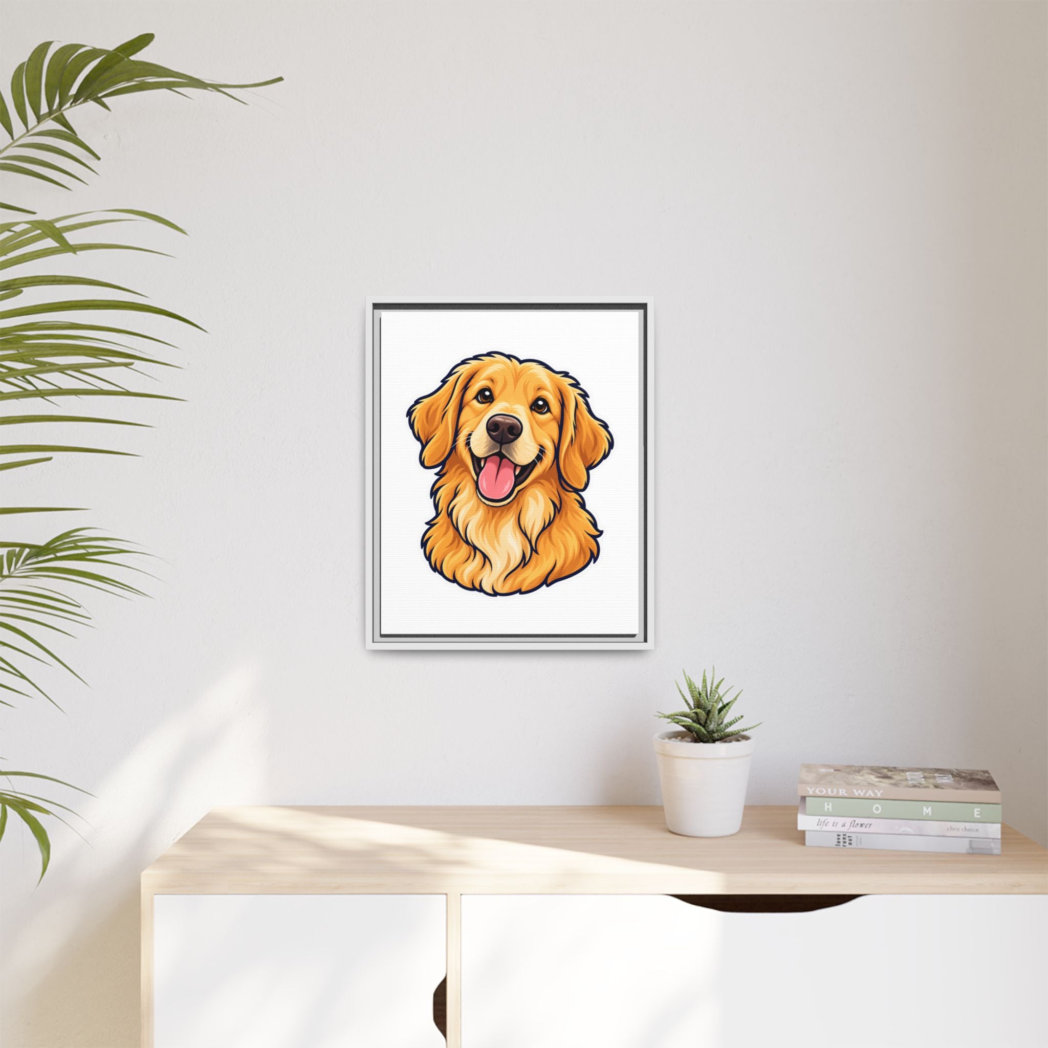 Custom Pet Portrait Canvas - Framed Wall Art of Your Dog from Photo, Ready to Hang