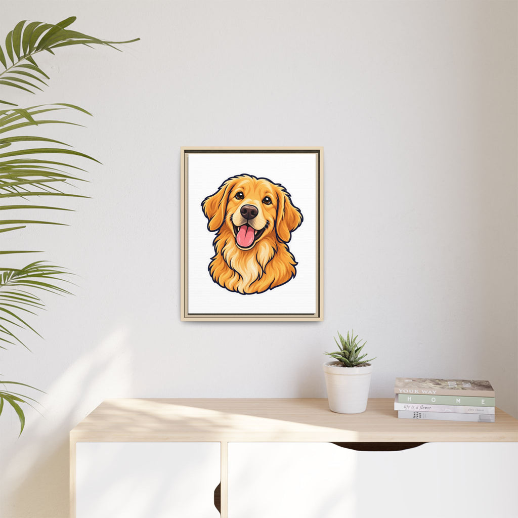 Custom Pet Portrait Canvas - Framed Wall Art of Your Dog from Photo, Ready to Hang