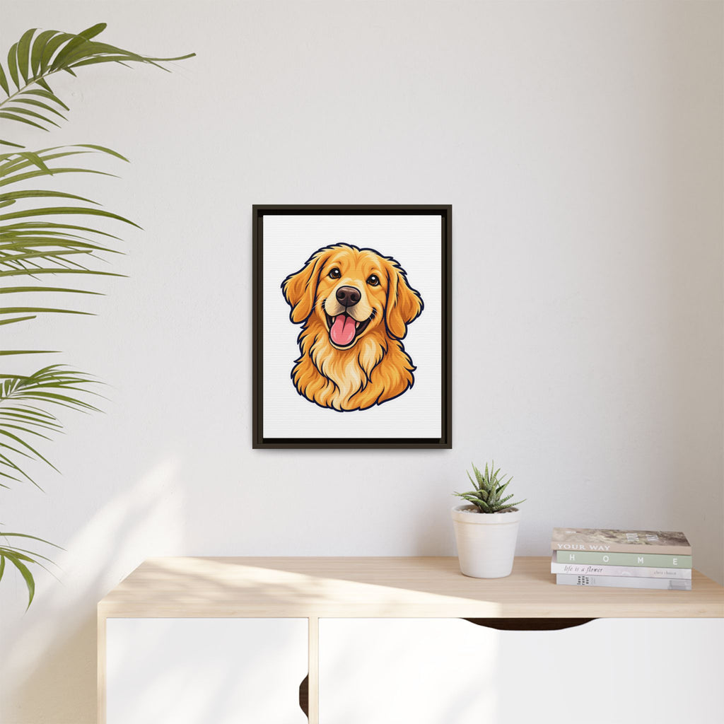 Custom Pet Portrait Canvas - Framed Wall Art of Your Dog from Photo, Ready to Hang