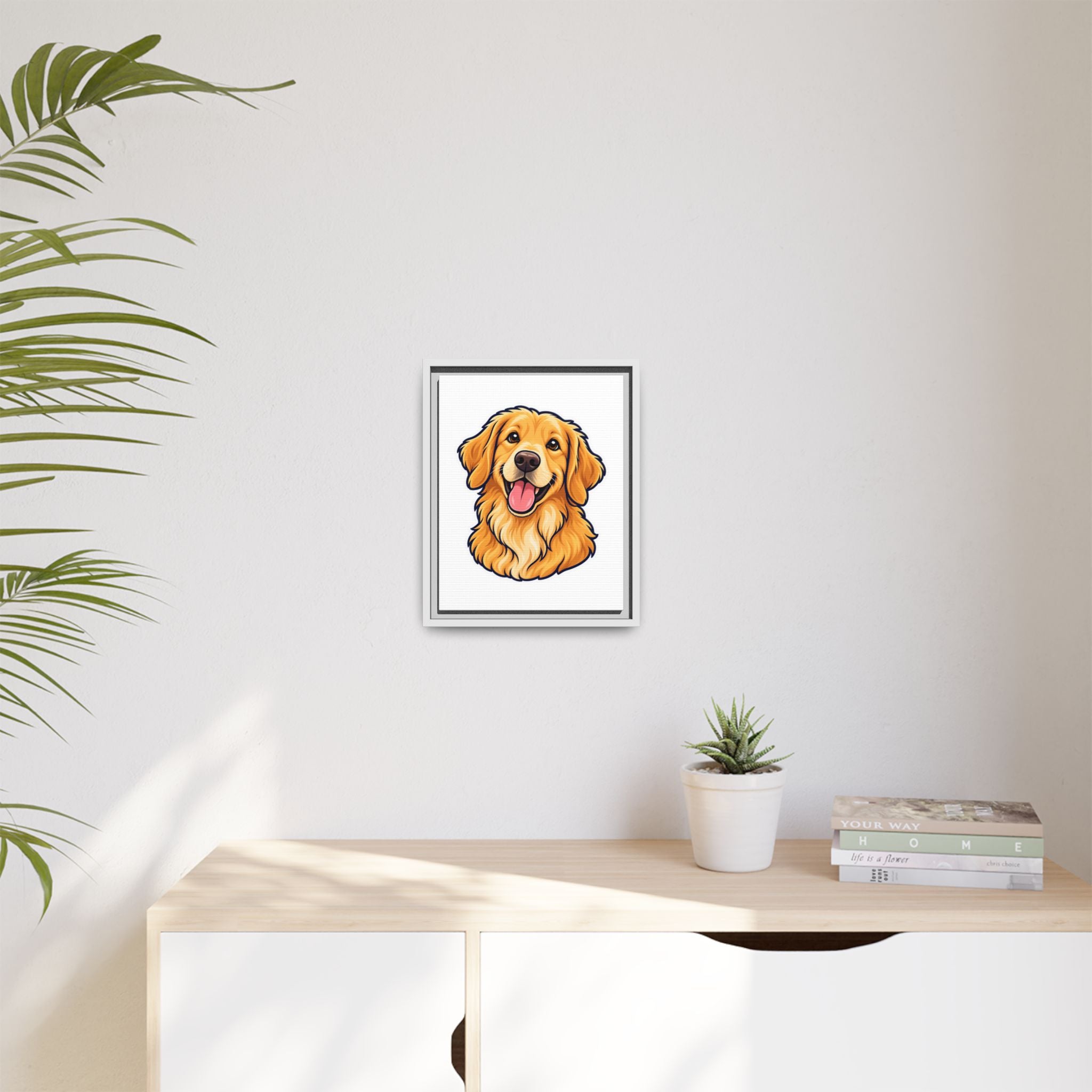 Custom Pet Portrait Canvas - Framed Wall Art of Your Dog from Photo, Ready to Hang