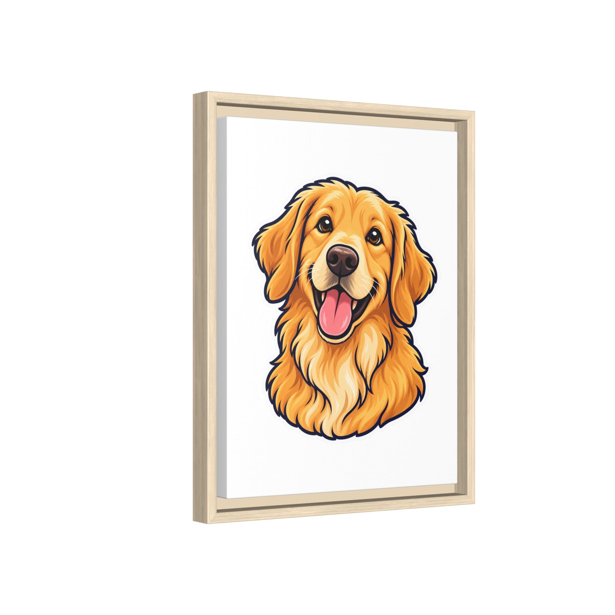 Custom Pet Portrait Canvas - Framed Wall Art of Your Dog from Photo, Ready to Hang