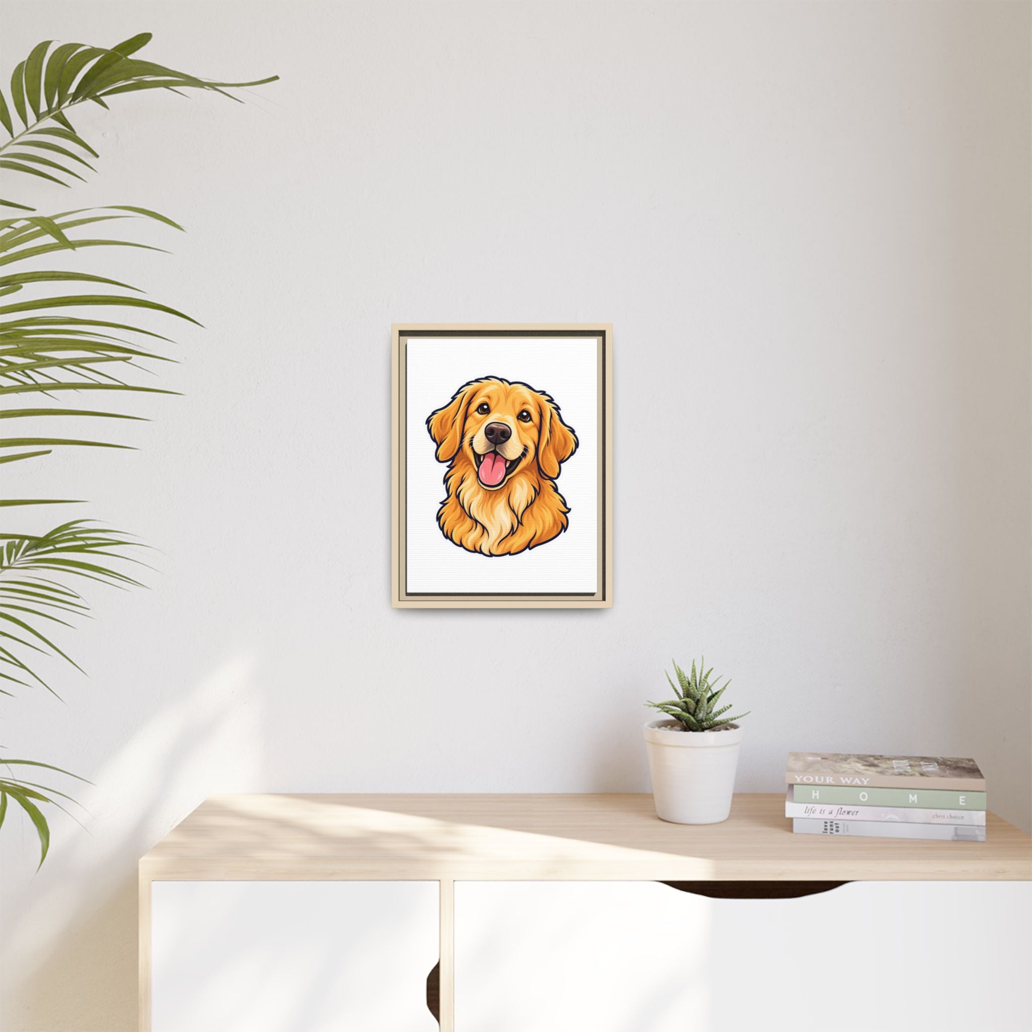 Custom Pet Portrait Canvas - Framed Wall Art of Your Dog from Photo, Ready to Hang