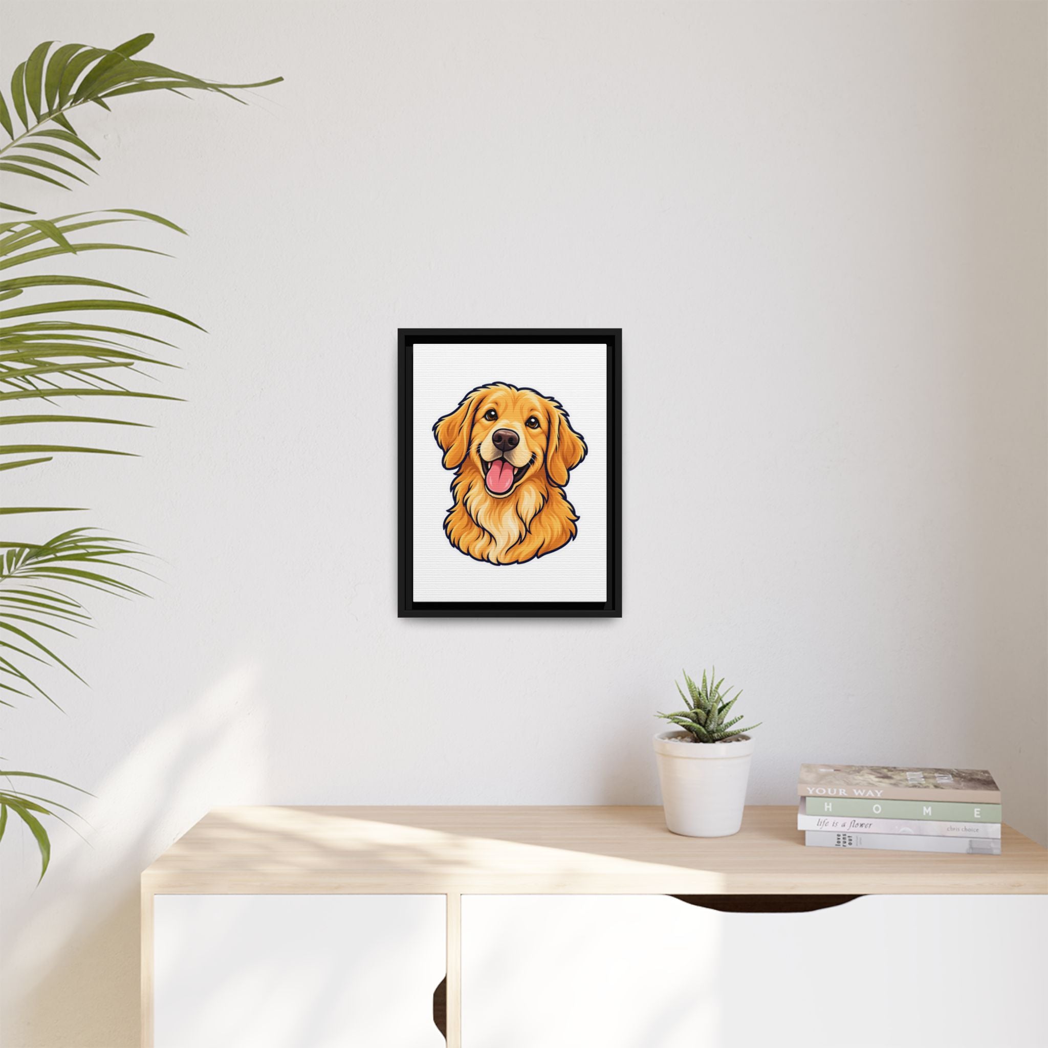 Custom Pet Portrait Canvas - Framed Wall Art of Your Dog from Photo, Ready to Hang