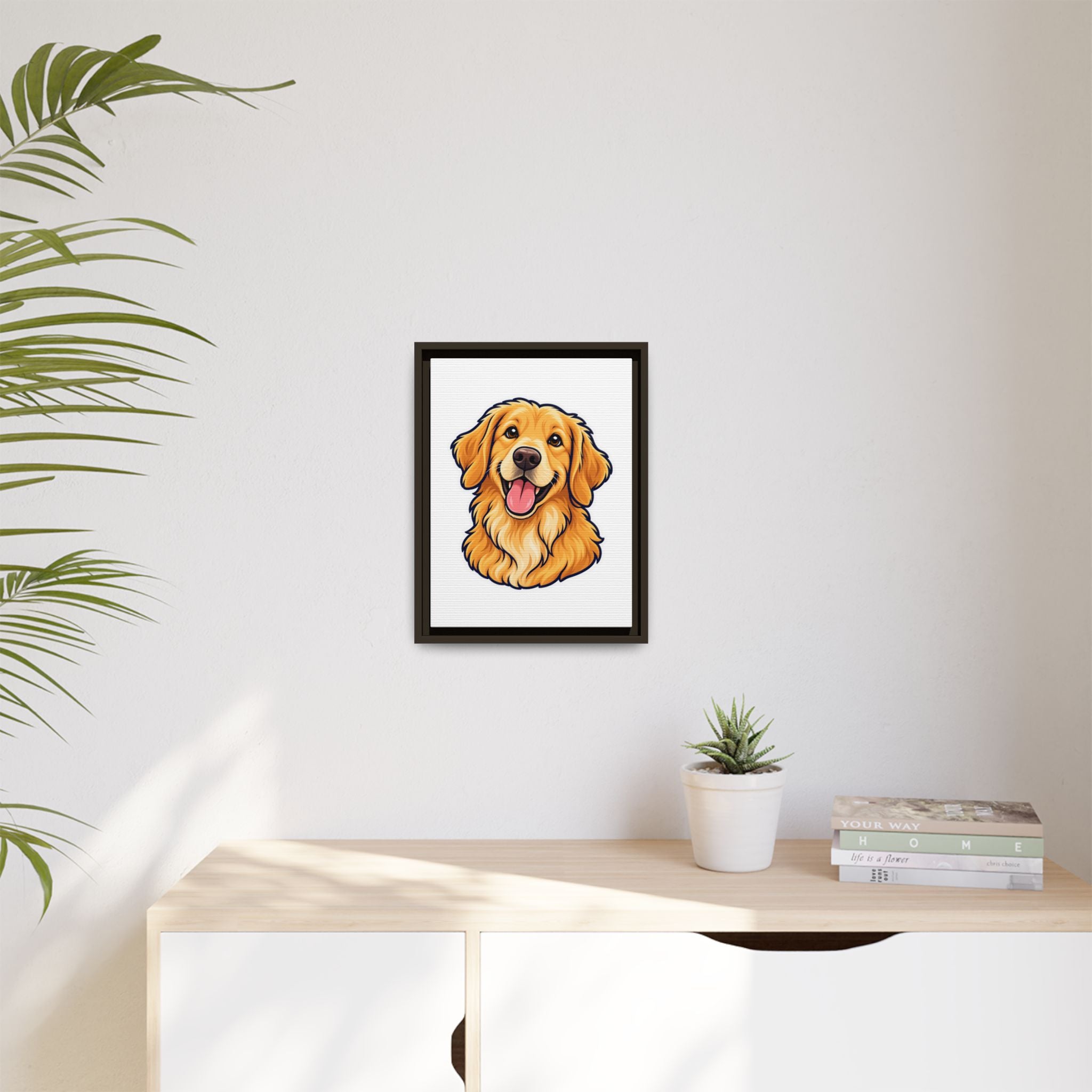 Custom Pet Portrait Canvas - Framed Wall Art of Your Dog from Photo, Ready to Hang