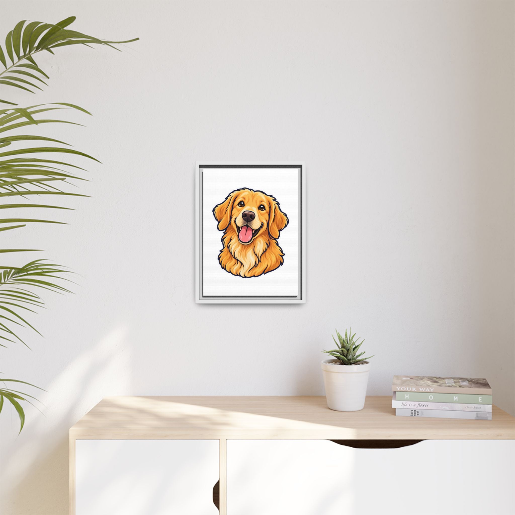 Custom Pet Portrait Canvas - Framed Wall Art of Your Dog from Photo, Ready to Hang