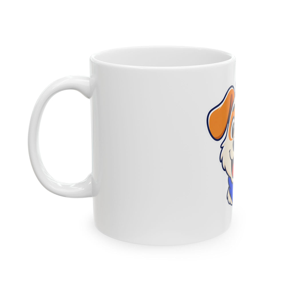 Pawtrait Club Mascot Mug – Cute Winking Puppy Ceramic Coffee Mug for Dog Lovers, 11oz and 15oz