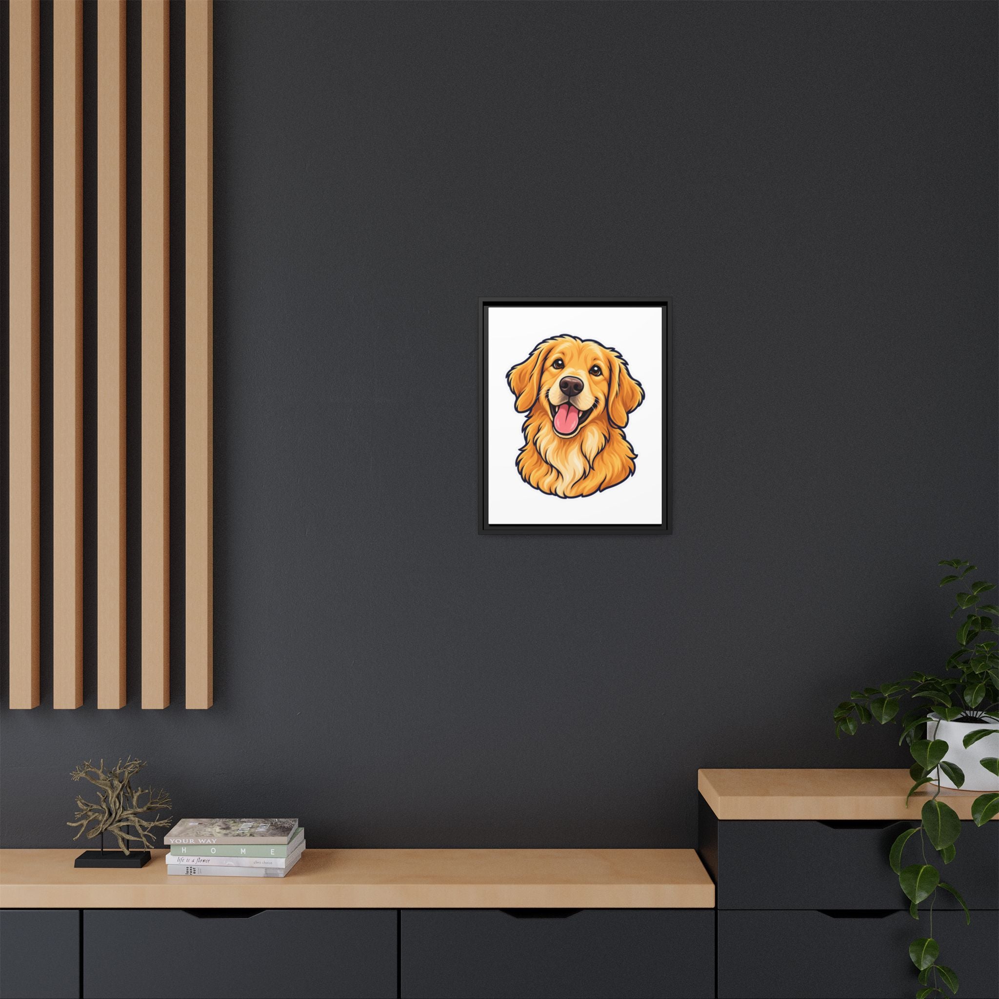 Custom Pet Portrait Canvas - Framed Wall Art of Your Dog from Photo, Ready to Hang