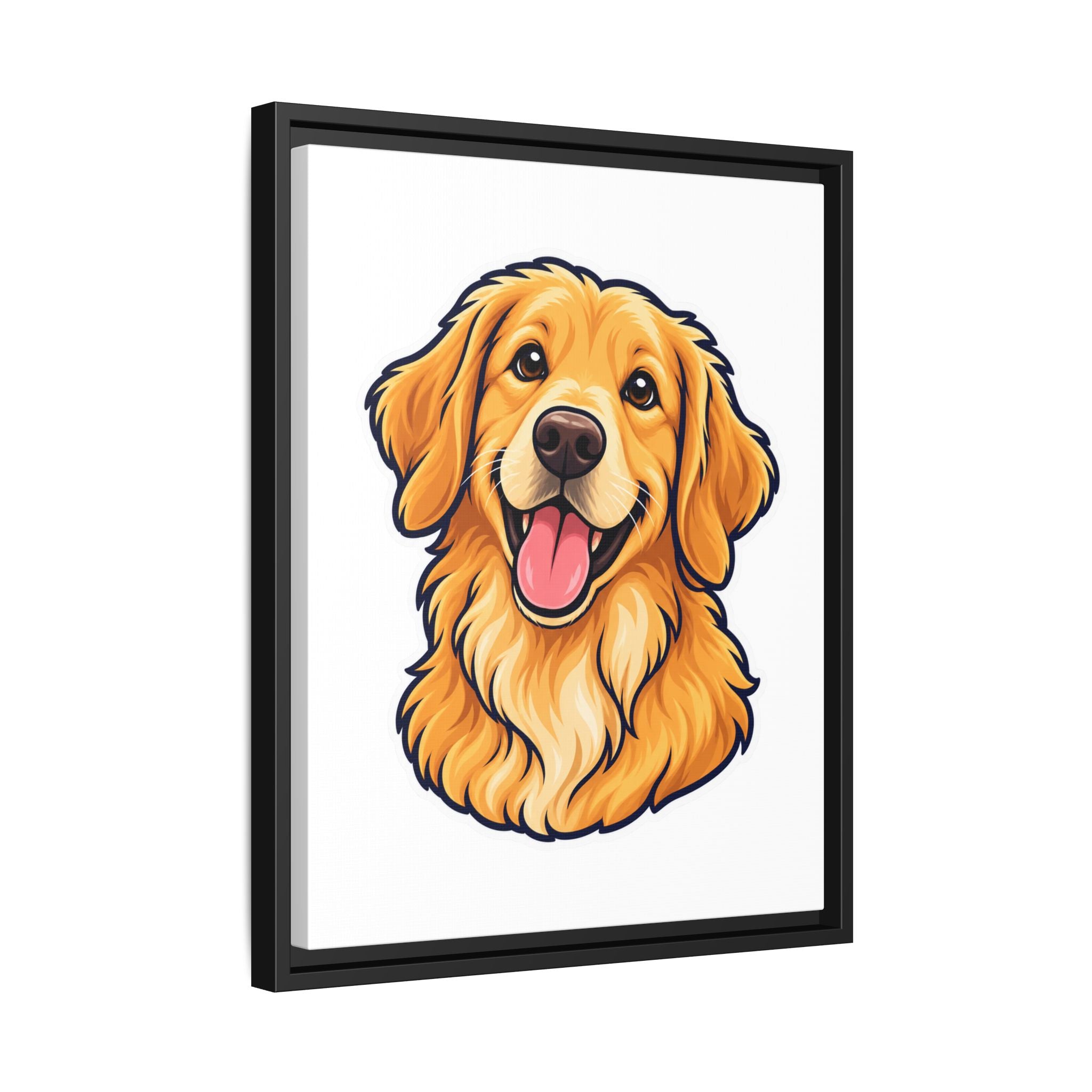 Custom Pet Portrait Canvas - Framed Wall Art of Your Dog from Photo, Ready to Hang